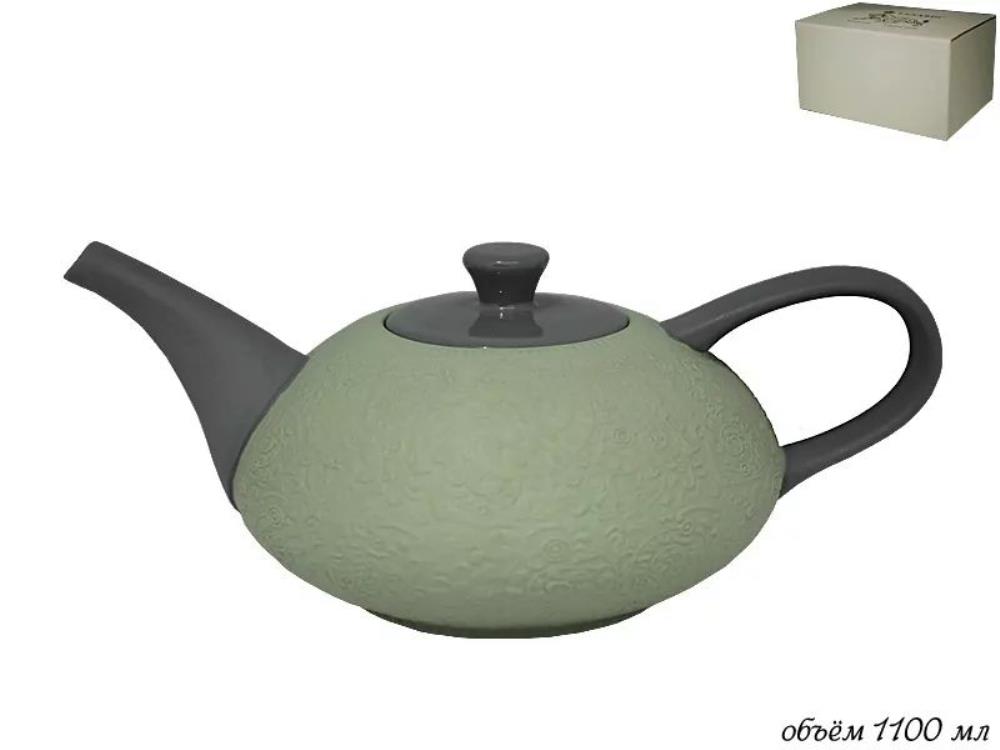 135-019/1 Чайник 1100 мл GREENGREY в под.уп.(х16) Фарфор 135-019/1 Чайник 1100 мл GREENGREY в под.уп.(х16) Фарфор