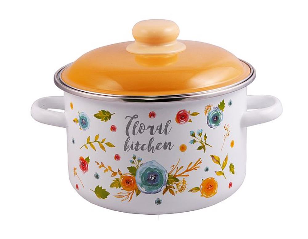 Кастрюля эмал цил Цветочная кухня / Floral kitchen 5,5л ТМ Appetite Кастрюля эмал цил Цветочная кухня / Floral kitchen 5,5л ТМ Appetite