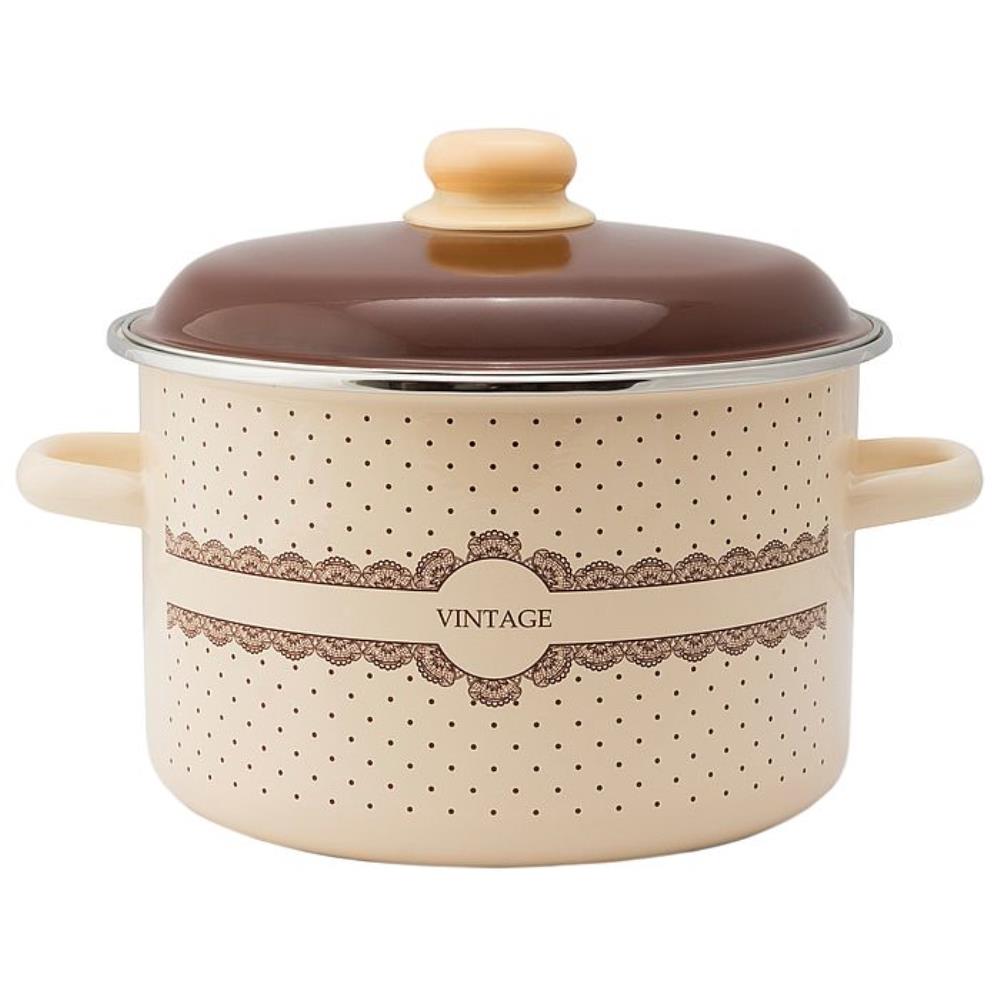 Кастрюля эмал цил Винтаж / Vintage 4,0л ТМ Appetite Кастрюля эмал цил Винтаж / Vintage 4,0л ТМ Appetite