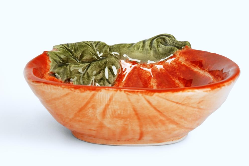 Пиала, 15х14х5 см, 540 мл, керамика D, оранжево-зеленая, Тыква с листом, Bright pumpkin Пиала, 15х14х5 см, 540 мл, керамика D, оранжево-зеленая, Тыква с листом, Bright pumpkin