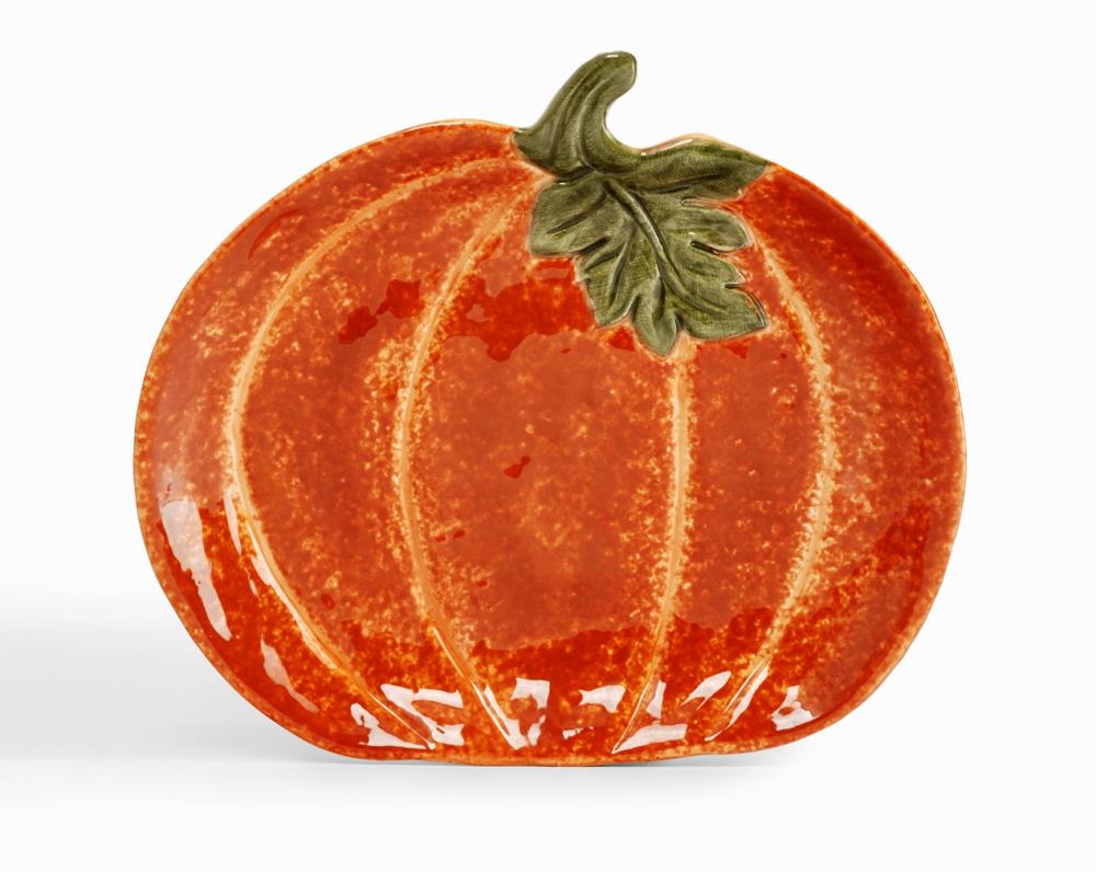Блюдо, 23х19 см, керамика D, оранжево-зеленое, Тыква с листом, Bright pumpkin Блюдо, 23х19 см, керамика D, оранжево-зеленое, Тыква с листом, Bright pumpkin