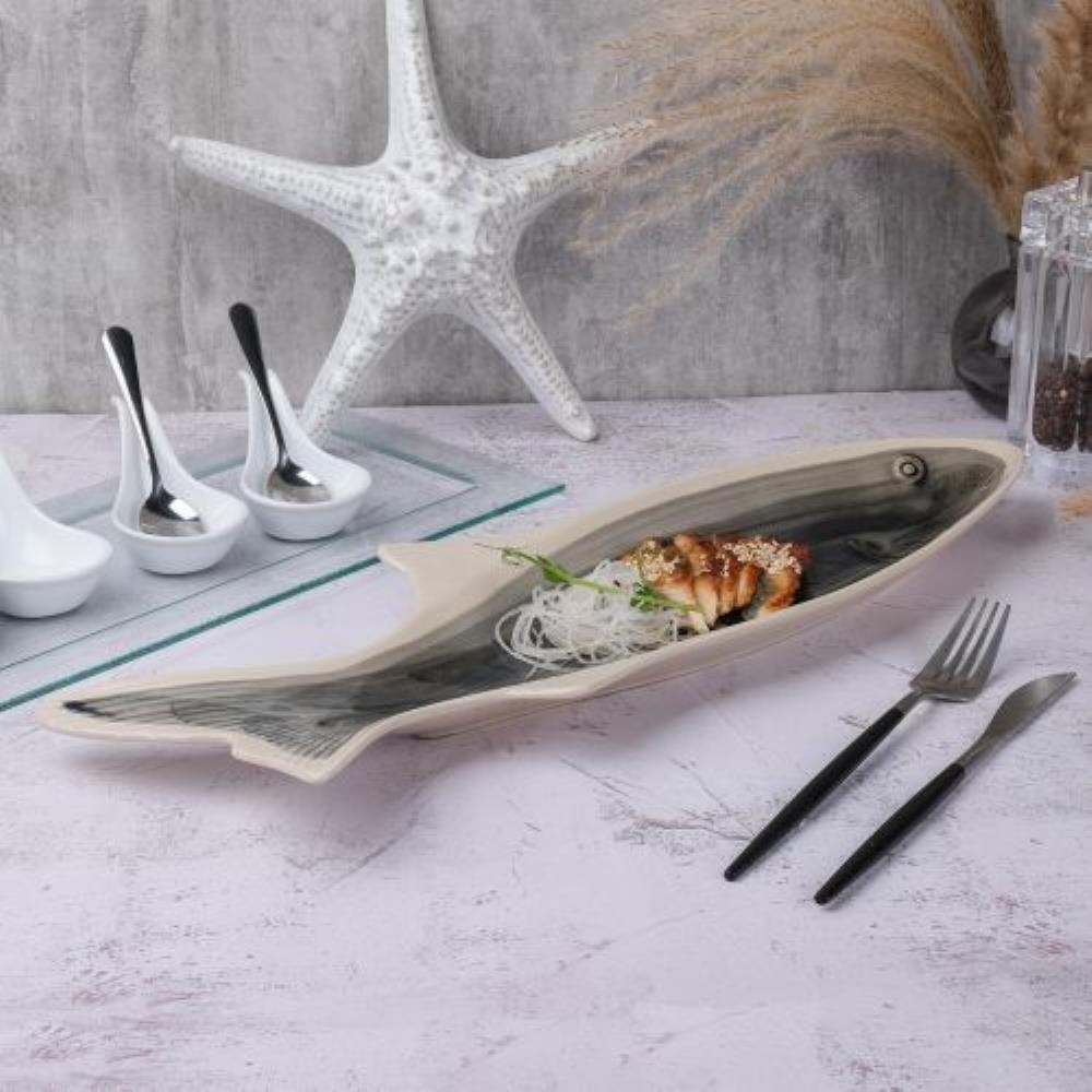 Gray Fish Frutti di Mare Блюдо овальное 47*15 см h3,5 см Рыба,керамика P.L. Gray Fish Frutti di Mare Блюдо овальное 47*15 см h3,5 см Рыба,керамика P.L.