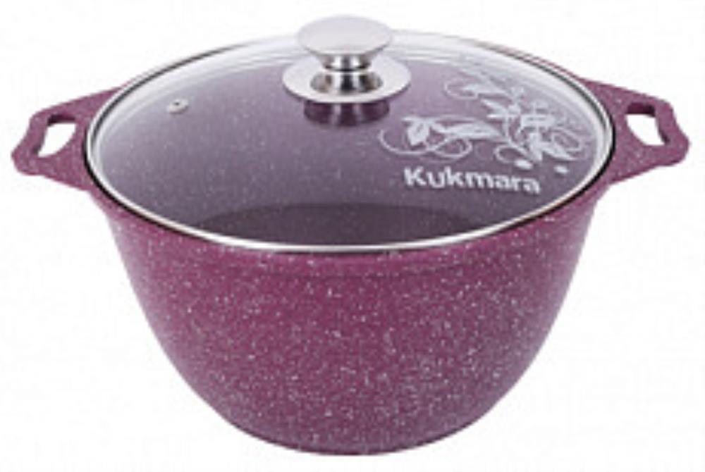 Тренд Аметист Кастрюля а/пр литая 6,0л стекл/кр KUKMARA