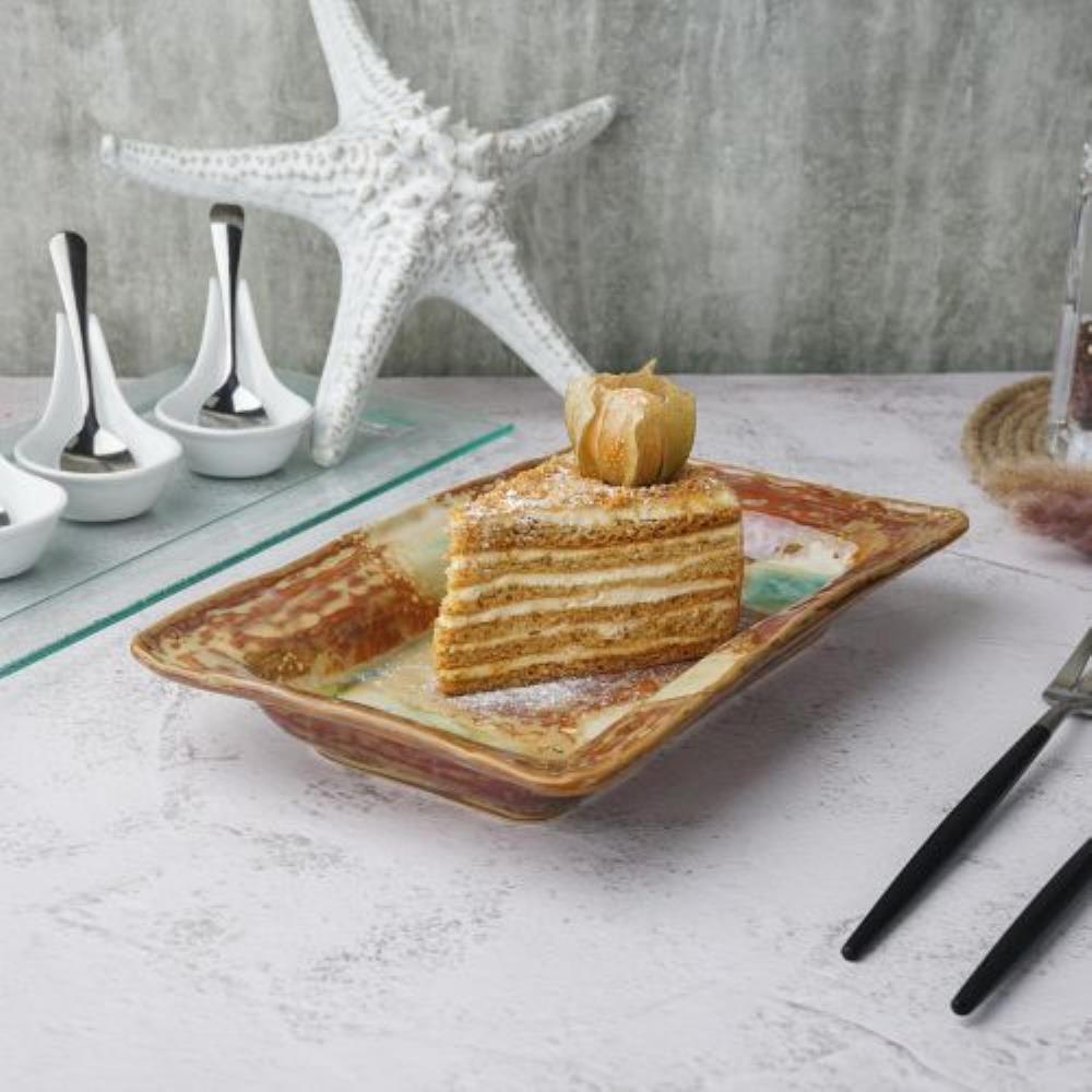 Light Brown Spots Sea Wave Frutti di Mare Блюдо прямоугольное 25*15 см h3,5 см керамика P.L. Proff Cuisine Light Brown Spots Sea Wave Frutti di Mare Блюдо прямоугольное 25*15 см h3,5 см керамика P.L. Proff Cuisine