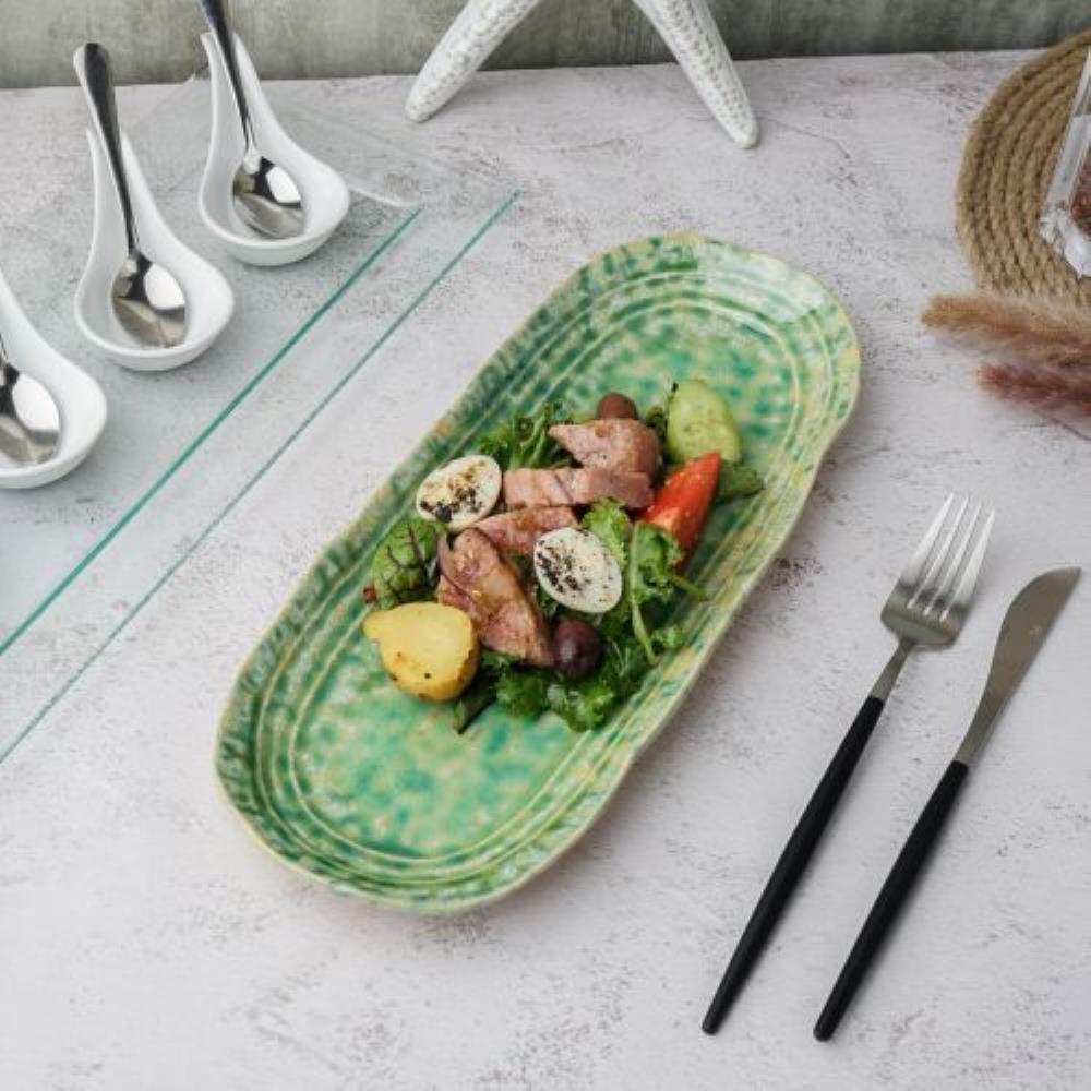Green Frutti di Mare Блюдо овальное 32,5*13 см h2,5 см,керамика P.L. Proff Cuisine Green Frutti di Mare Блюдо овальное 32,5*13 см h2,5 см,керамика P.L. Proff Cuisine