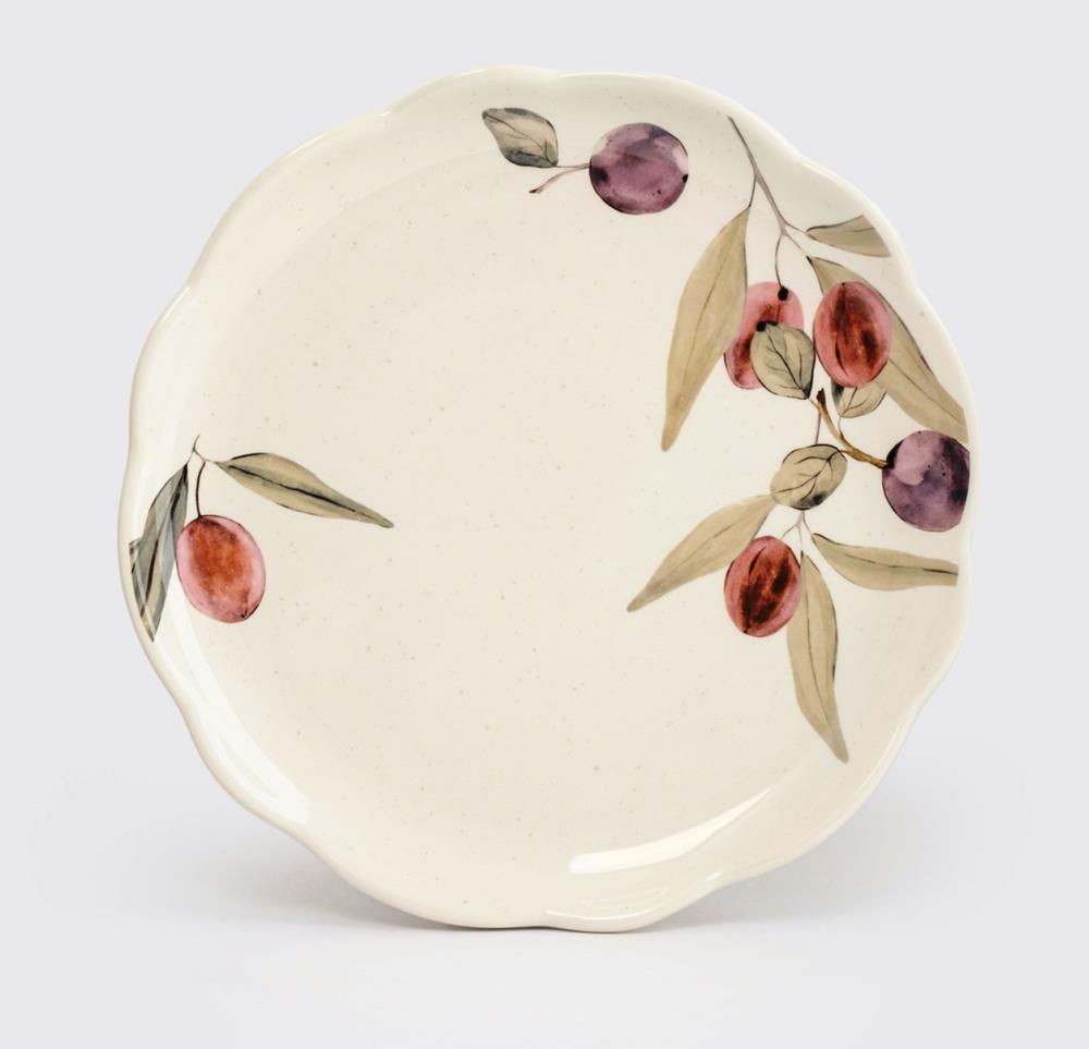 Тарелка обеденная, 25 см, керамика, белая, Сливы, Plum Orchard Тарелка обеденная, 25 см, керамика, белая, Сливы, Plum Orchard
