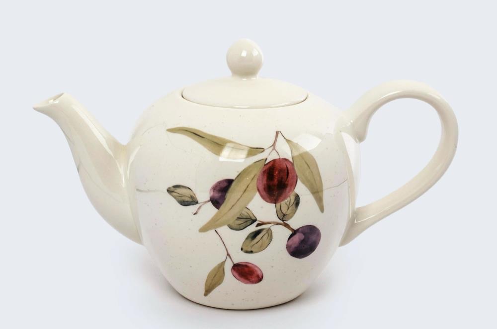 Чайник заварочный, 1,2 л, керамика, белый, Сливы, Plum Orchard Чайник заварочный, 1,2 л, керамика, белый, Сливы, Plum Orchard