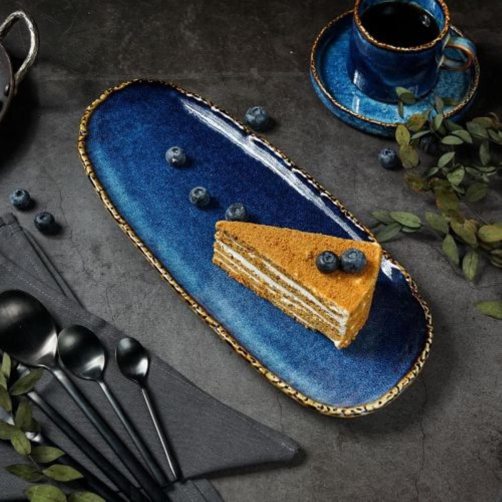 Aqua Blue Блюдо овальное 35 см, фарфор, P.L. Proff Cuisine Aqua Blue Блюдо овальное 35 см, фарфор, P.L. Proff Cuisine