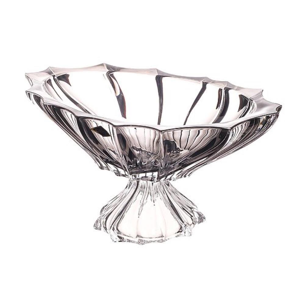 Aurum Crystal Plantica Фруктовница на ножке 36см Grey