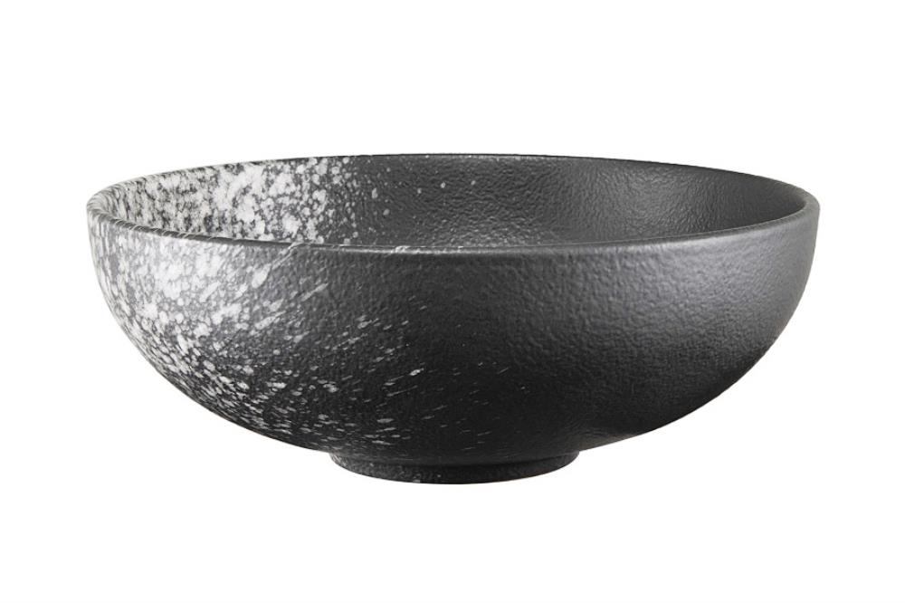 Салатник, 15,5х6 см, 500 мл, фарфор P, черный, в белую крапинку, Caviar Galaxy Салатник, 15,5х6 см, 500 мл, фарфор P, черный, в белую крапинку, Caviar Galaxy
