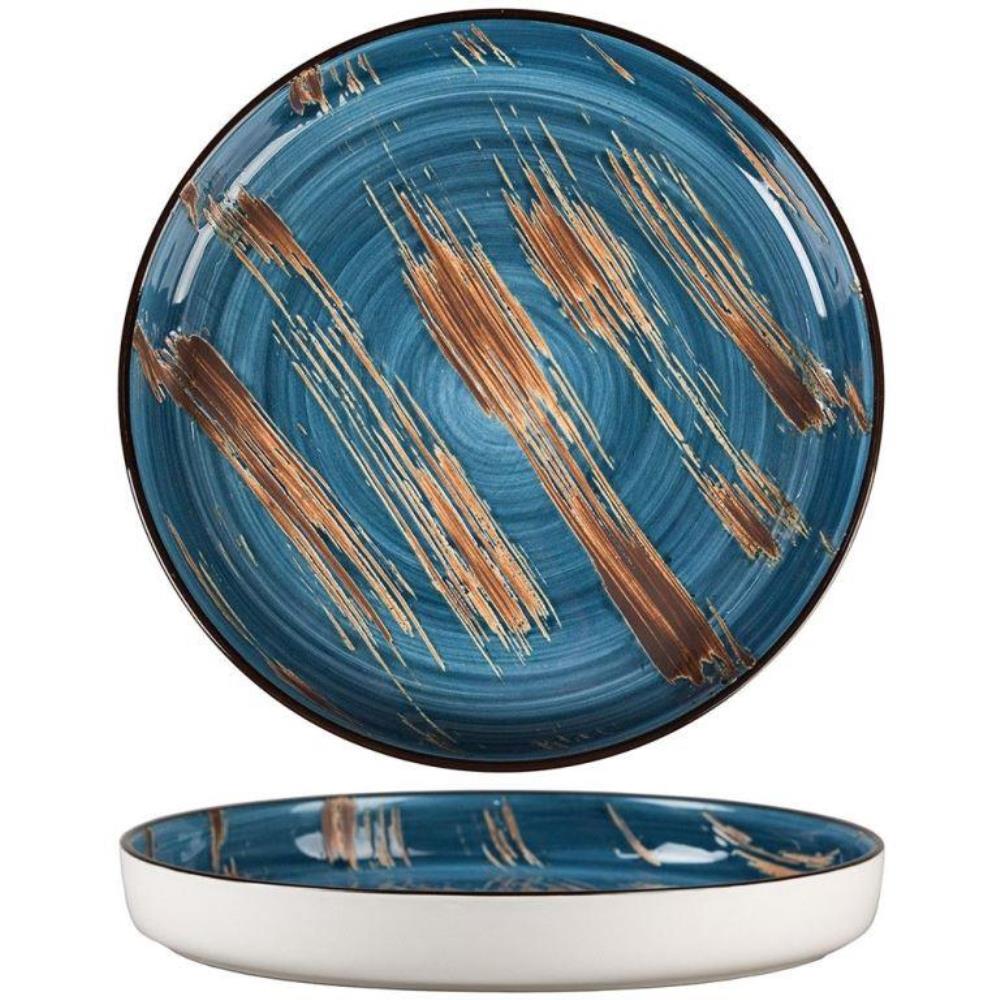 Texture Dark Blue Lines Тарелка с бортом 28 см, h 3,1 см, P.L. Proff Cuisine /1 Texture Dark Blue Lines Тарелка с бортом 28 см, h 3,1 см, P.L. Proff Cuisine /1