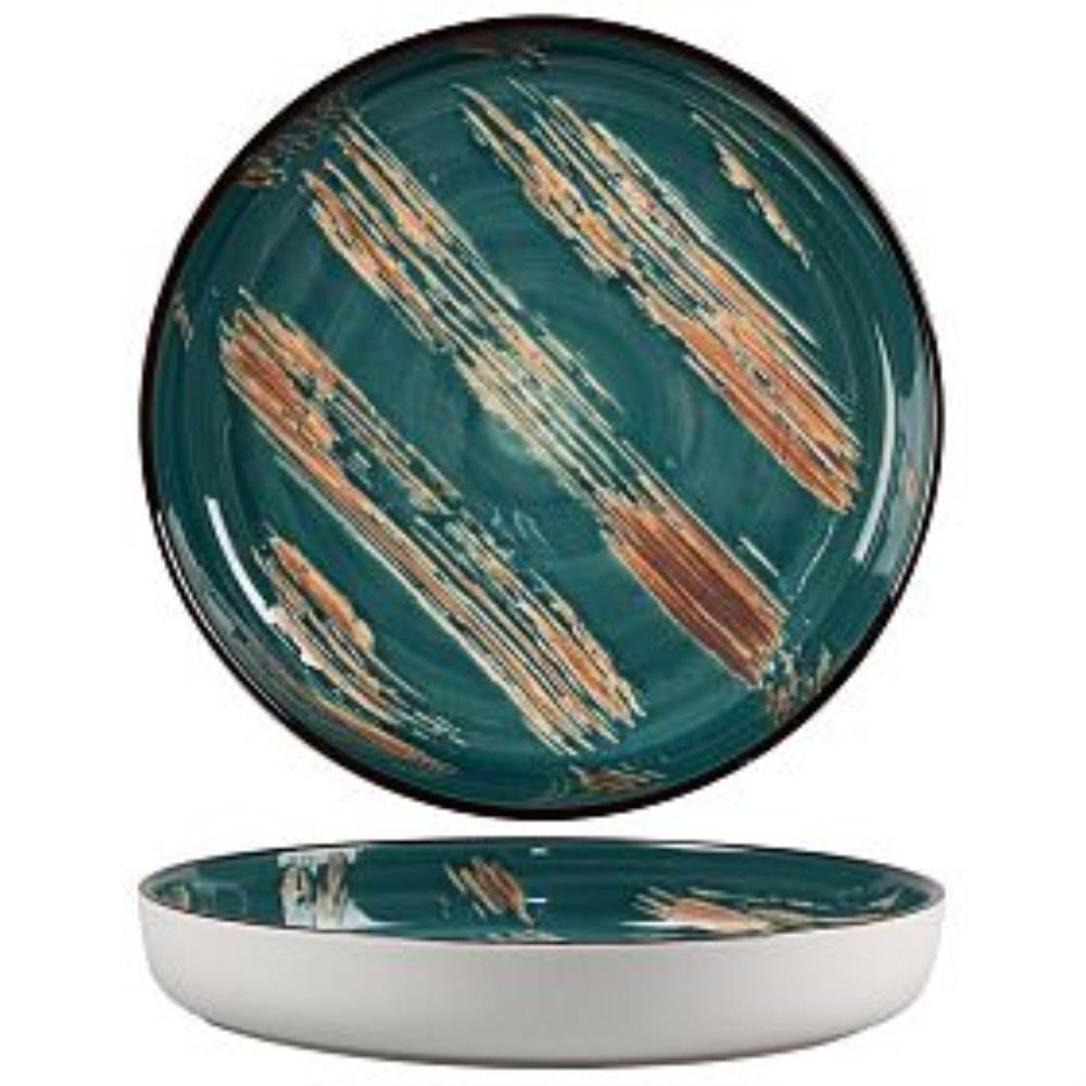 Texture Dark Green Lines Тарелка с бортом d 19,5*2,6 см, P.L. Proff Cuisine /6 Texture Dark Green Lines Тарелка с бортом d 19,5*2,6 см, P.L. Proff Cuisine /6
