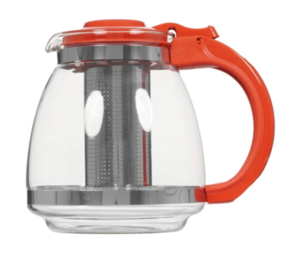 Чайник стеклянный TimA кораловый 1500мл с ситом, пластик. ручка + крышка Чайник стеклянный TimA кораловый 1500мл с ситом, пластик. ручка + крышка