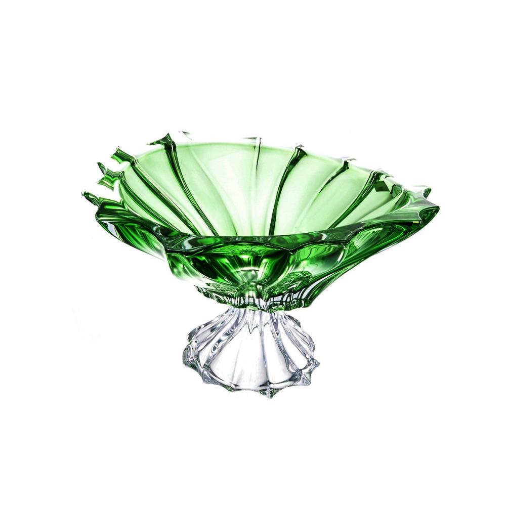 Aurum Crystal Plantica Фруктовница наножке 33 см green Aurum Crystal Plantica Фруктовница наножке 33 см green