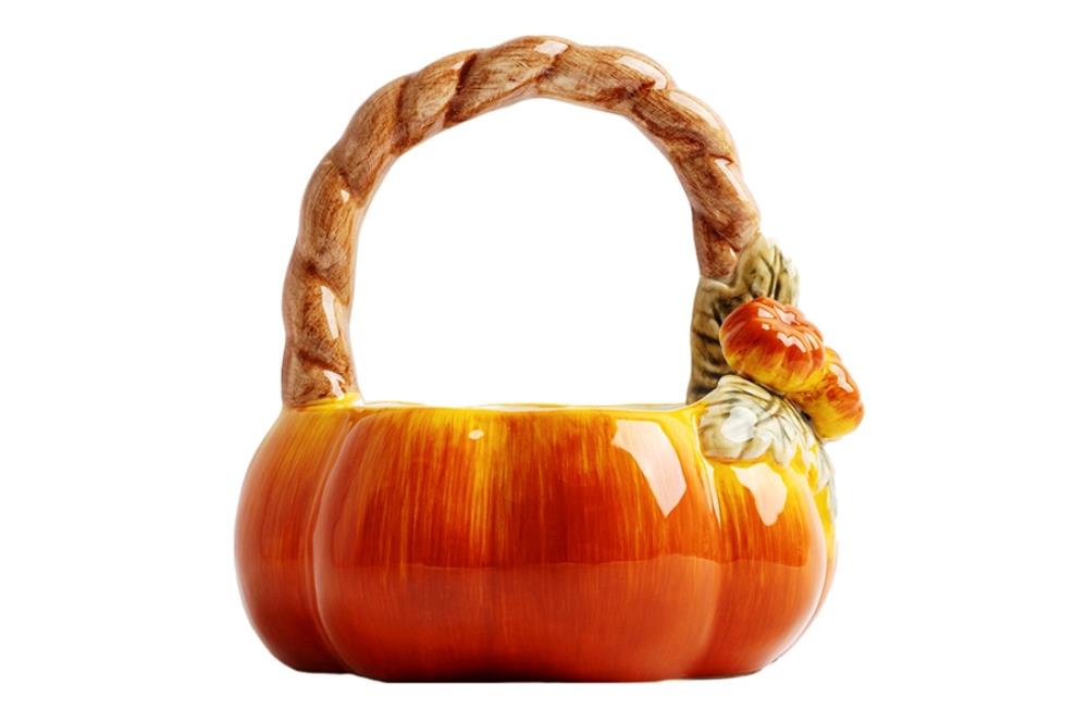 Конфетница, 21х21 см, керамика, оранжево-зеленая, Тыква, Bright pumpkin Конфетница, 21х21 см, керамика, оранжево-зеленая, Тыква, Bright pumpkin