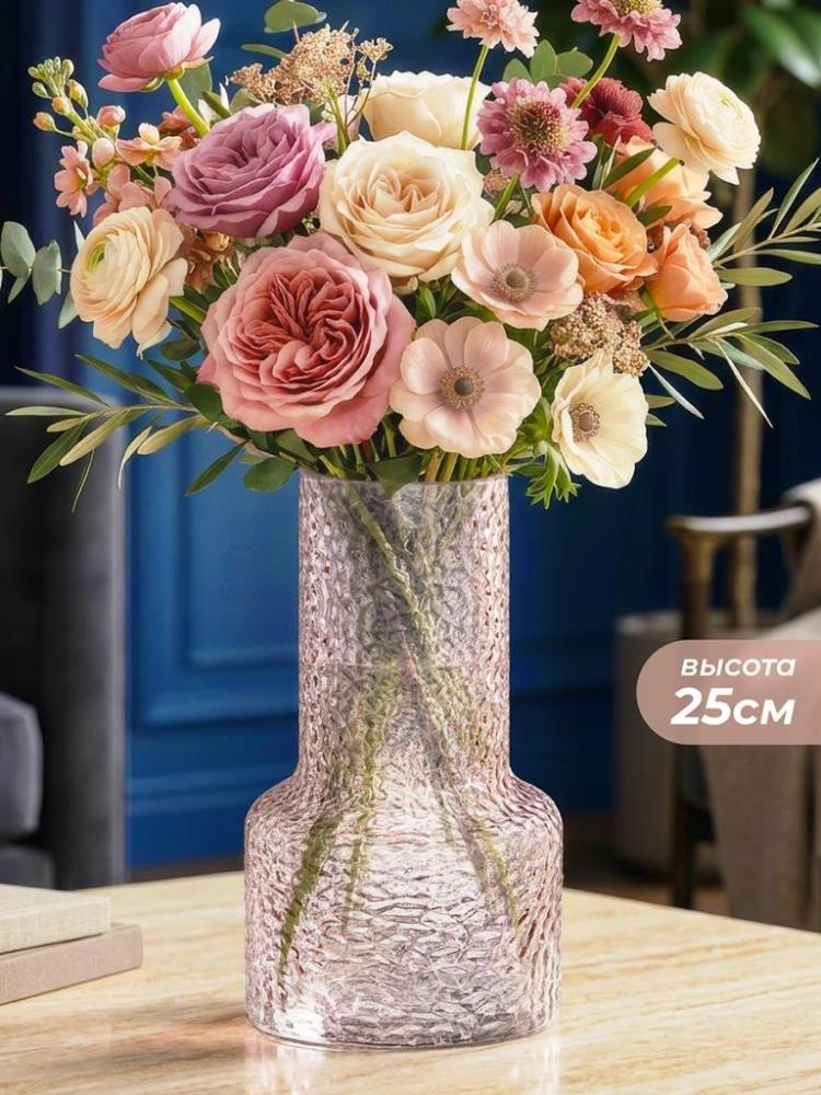 Ваза 15*15*25 см 2,2 л, светло-коричневый, стекло Ваза 15*15*25 см 2,2 л, светло-коричневый, стекло