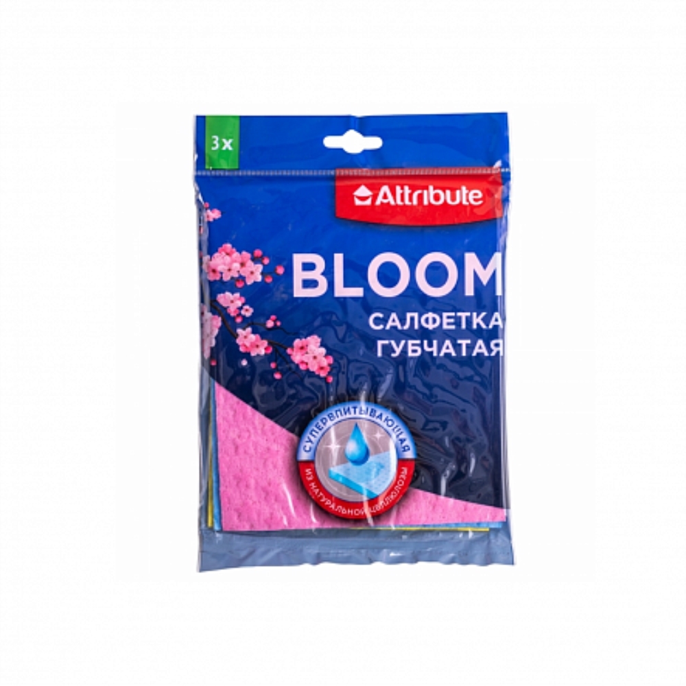 BLOOM Салфетка губчатая 3шт 15x18см BLOOM Салфетка губчатая 3шт 15x18см