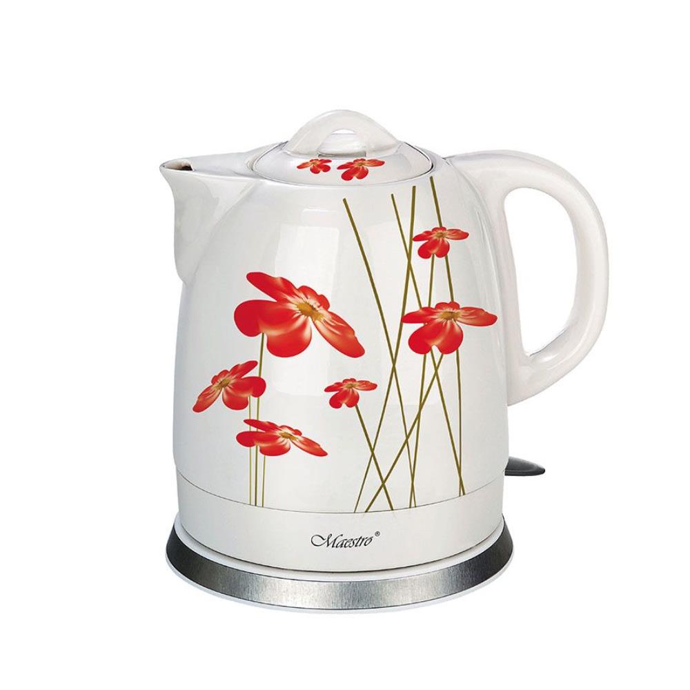 MR-066-RED-FLOWERS Эл.чайники керамика 1,5л (диск.) Maestro MR-066-RED-FLOWERS Эл.чайники керамика 1,5л (диск.) Maestro