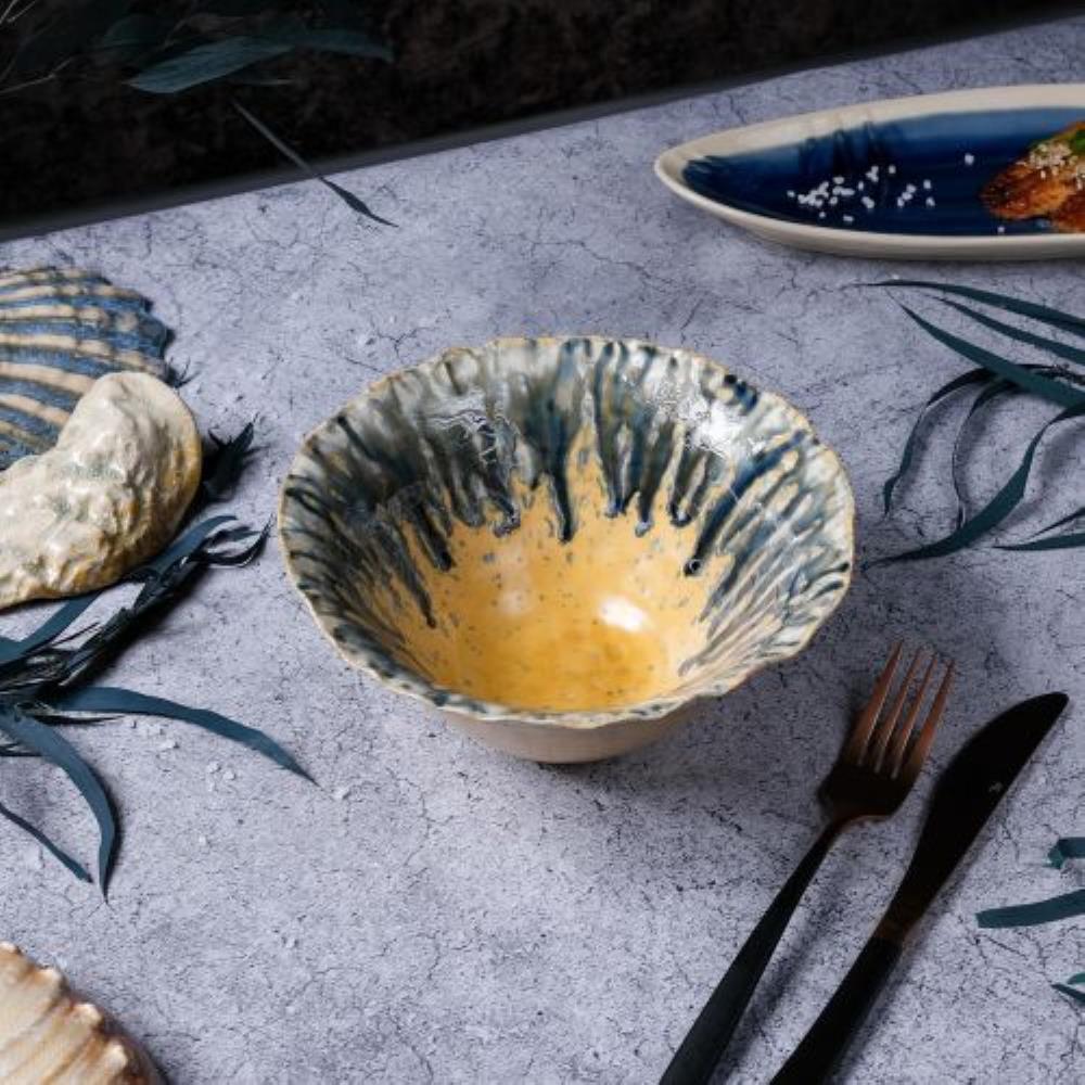 Dark Northern Blue Brown Flower Frutti di Mare Салатник d=20 см, 925 мл. керамика P.L. Proff Cuisine Dark Northern Blue Brown Flower Frutti di Mare Салатник d=20 см, 925 мл. керамика P.L. Proff Cuisine