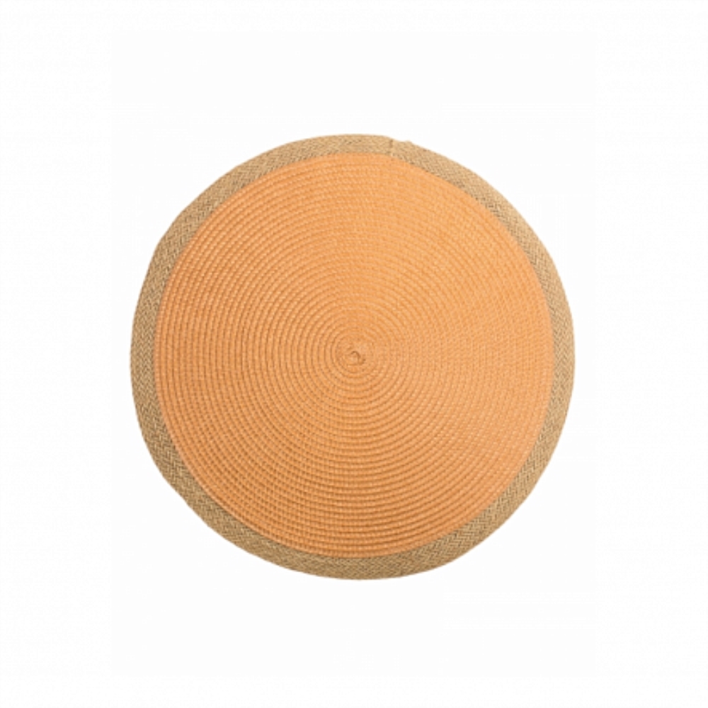 CORAL JUTE Сервировочная салфетка плетеная с джутом, оранжевая 38см кратно 12 CORAL JUTE Сервировочная салфетка плетеная с джутом, оранжевая 38см кратно 12