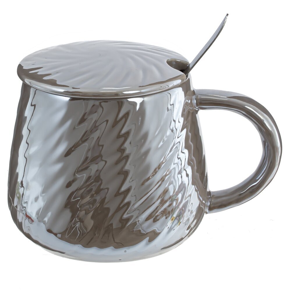 Кружка с крышкой и ложкой, 350 мл, L12,5 W9,5 H9 см Кружка с крышкой и ложкой, 350 мл, L12,5 W9,5 H9 см