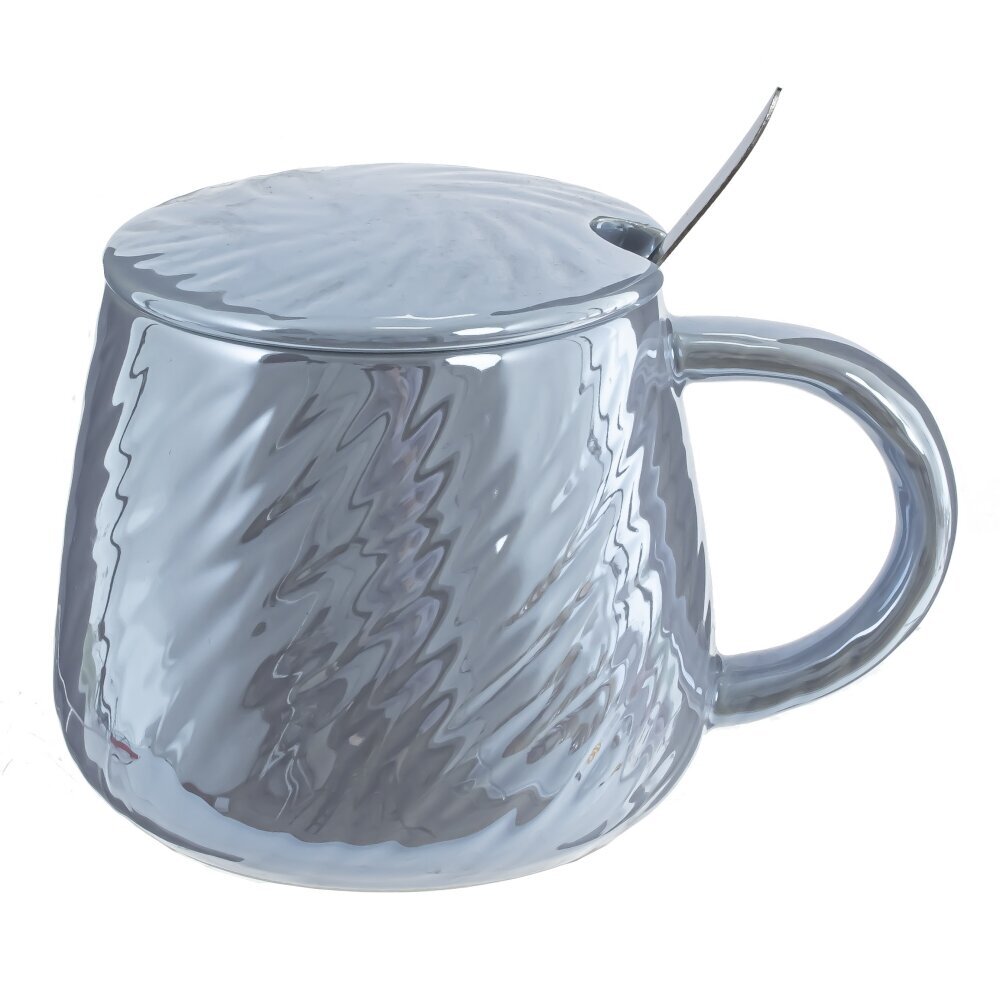 Кружка с крышкой и ложкой, 350 мл, L12,5 W9,5 H9 см Кружка с крышкой и ложкой, 350 мл, L12,5 W9,5 H9 см