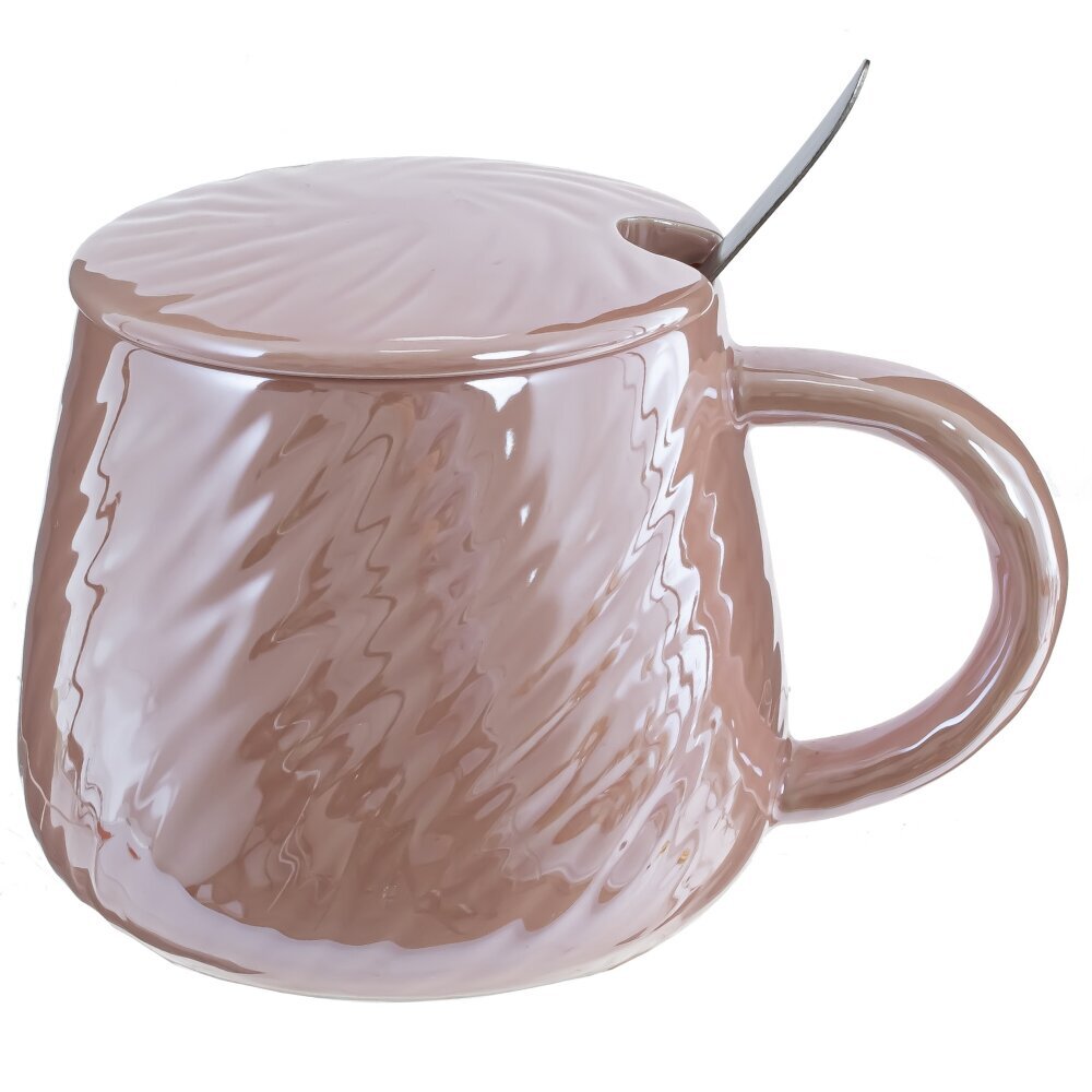 Кружка с крышкой и ложкой, 350 мл, L12,5 W9,5 H9 см Кружка с крышкой и ложкой, 350 мл, L12,5 W9,5 H9 см