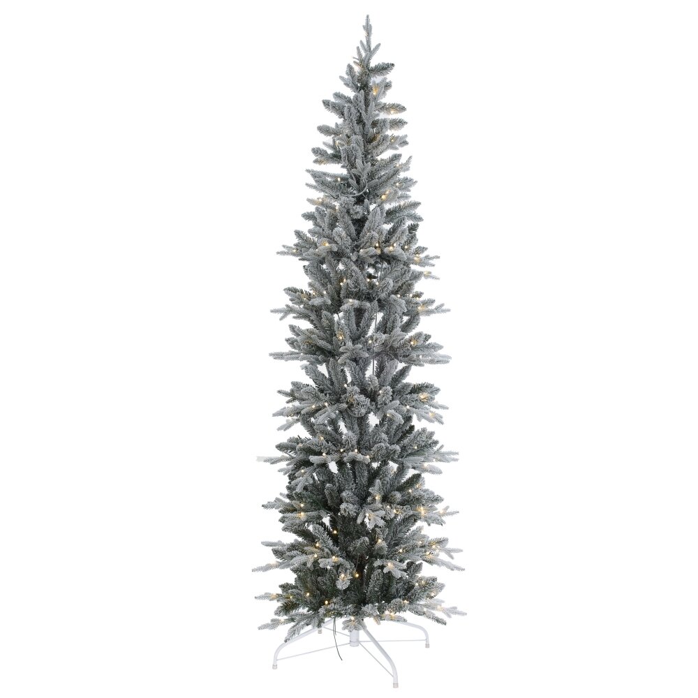 Ёлка искусств с подсвет (бел флок), L55 W55 H210 см, 300 LED, тепл бел+м/цв, 8 реж, от сети, провод Ёлка искусств с подсвет (бел флок), L55 W55 H210 см, 300 LED, тепл бел+м/цв, 8 реж, от сети, провод