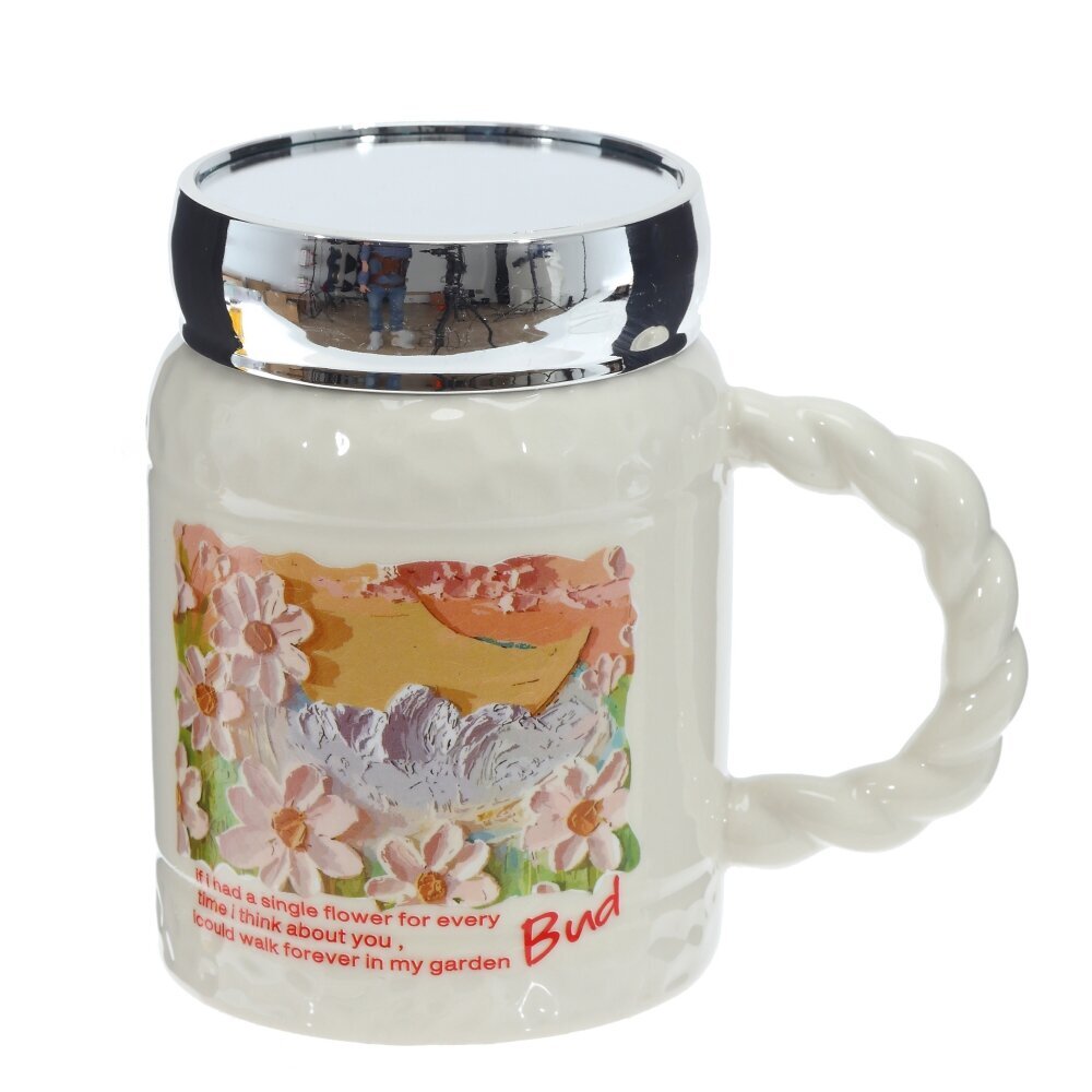 Кружка с крышкой, 450 мл, L12,5 W8,5 H12 см Кружка с крышкой, 450 мл, L12,5 W8,5 H12 см