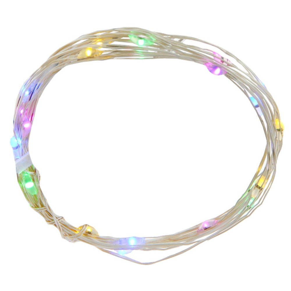 Электрогирлянда (20 разноцв LED, 1 реж свеч,серебр шнур, 1 W), L210 W0,1 H0,2 см, 2хАА Электрогирлянда (20 разноцв LED, 1 реж свеч,серебр шнур, 1 W), L210 W0,1 H0,2 см, 2хАА
