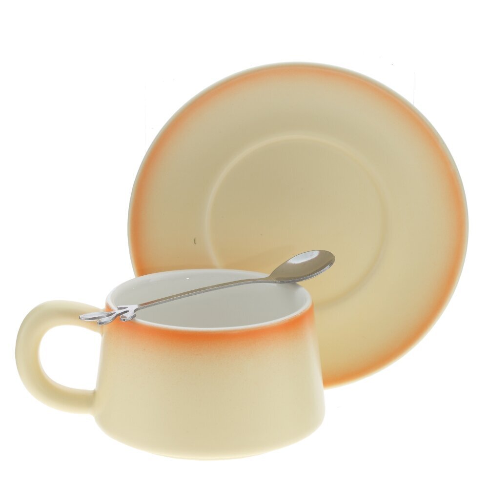 Кружка с блюдцем и ложкой, 250 мл, L16 W15 H8 см